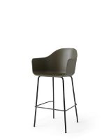 Billede af Audo Copenhagen Harbour Bar Chair sædehøjde: 73 cm - Olive Shell / Black Steel Base