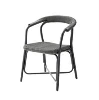 Billede af Cane-line Indoor Noble Spisebordstol m. armlæn SH: 47 cm - Black Rattan