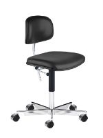 Billede af Montana Kevi 2534U Fuldpolstret Kontorstol SH: 40-53 cm - Sort Silk Læder/Aluminium