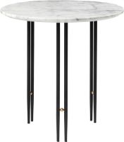 Billede af GUBI IOI sofabord Ø: 50cm - Black Semi Matt/White Carrara