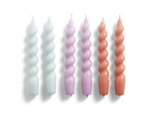 Billede af HAY Candle Spiral 6 pcs H: 19 cm - Ice Blue Lilac Aprikot OUTLET