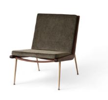 Billede af &Tradition Boomerang HM1 Loungestol SH: 42 cm - Oiled Walnut w. Brass/Duke 004
