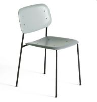 Billede af HAY Soft Edge P10 Spisebordsstol SH: 47,5 cm - Black Powder Coated Steel / Dusty Green
