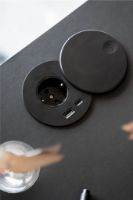 Billede af Bent Hansen Hemingway Skrivebord m. Opladerstation L: 120 cm - Sortlakeret Bøg/Conifer Green Linoleum