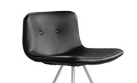 Billede af Bent Hansen Primum Bar Stool Low SH: 65 cm - Zenzo 2 207 Black Leather/Stainless Steel