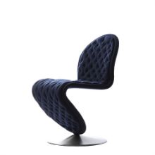 Billede af Verpan System 1-2-3 Dining Chair Deluxe SH: 47 cm - Tonus Blue/Aluminium