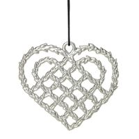 Billede af Rosendahl Karen Blixens Jul Flettet Julehjerte H: 7 cm - Forsølvet OUTLET