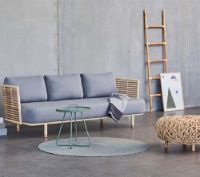 Billede af Cane-line Indoor Loop Fodskammel Ø: 50 cm - Natural Rattan