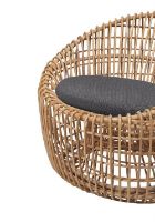 Billede af Cane-line Indoor Nest Rund Stol SH: 38 cm - Natural Rattan/Grey