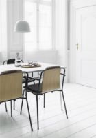 Billede af Normann Copenhagen Studio Armchair 44cm Frontpolstret - Sort/Sort læder