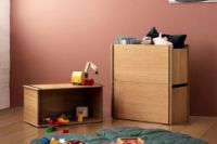 Billede af Moebe Storage Box 60x31 cm - Oak / White Steel 