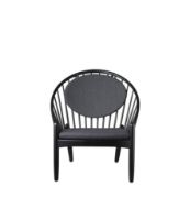 Billede af FDB Møbler J166 Poul M. Volther Jørna Lænestol SH: 40 cm - Sort Eg/Mørkegrå Crisp