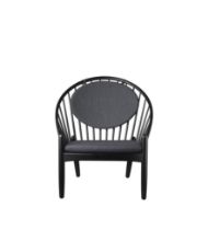 Billede af FDB Møbler J166 Poul M. Volther Jørna Lænestol SH: 40 cm - Sort Eg/Mørkegrå Crisp