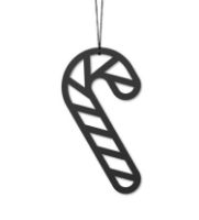 Billede af Felius Julestok ophæng 2 stk H: 6cm - Sort OUTLET