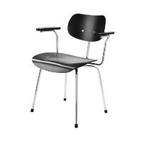 Billede af Please Wait To Be Seated SE68 spisestol m. Armlæn  - Sort Bejdset/Krom Stel 