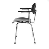 Billede af Please Wait To Be Seated SE68 spisestol m. Armlæn  - Sort Bejdset/Krom Stel 