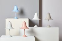 Billede af Verpan Pantop Ø23 Bordlampe H: 38cm - Grey Sand/Glossy Feather Gray