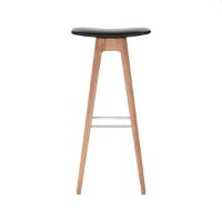 Billede af Andersen Furniture HC1 barstol SH: 80 cm - Sort Læder/Hvidpigmenteret Eg