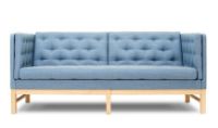 Billede af Fredericia Furniture Erik Jørgensen EJ 315-2 2 Pers. Sofa L: 153 cm - Mood 2103 Blå/Sæbebehandlet Eg