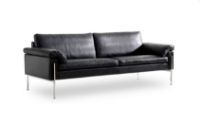 Billede af Skipper Capri 3,5 pers. sofa L: 240cm Armlæn A - Stål/Sort Læder