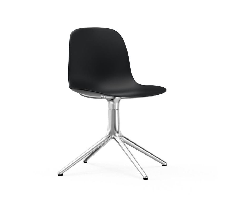 Billede af Normann Copenhagen Form Drejestol SH: 44cm - Sort/Aluminium