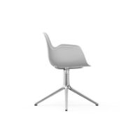 Billede af Normann Copenhagen Form Drejestol m. armlæn SH: 44cm - Hvid/Aluminium