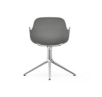 Billede af Normann Copenhagen Form Drejestol m. armlæn SH: 44cm - Grå/Aluminium