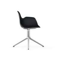 Billede af Normann Copenhagen Form Drejestol m. armlæn SH: 44cm - Sort/Aluminium