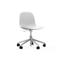 Billede af Normann Copenhagen Form Drejestol m. hjul - Hvid/Aluminium
