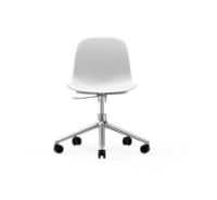 Billede af Normann Copenhagen Form Drejestol m. hjul - Hvid/Aluminium