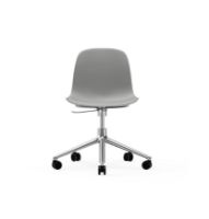 Billede af Normann Copenhagen Form Drejestol m. hjul - Grå/Aluminium