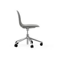 Billede af Normann Copenhagen Form Drejestol m. hjul - Grå/Aluminium