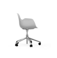 Billede af Normann Copenhagen Form Drejestol m. armlæn og hjul - Hvid/Aluminium