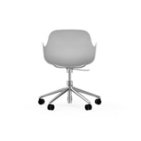 Billede af Normann Copenhagen Form Drejestol m. armlæn og hjul - Hvid/Aluminium
