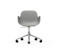 Billede af Normann Copenhagen Form Drejestol m. armlæn og hjul - Grå/Aluminium