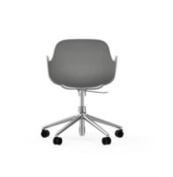 Billede af Normann Copenhagen Form Drejestol m. armlæn og hjul - Grå/Aluminium
