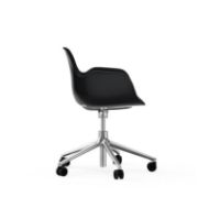 Billede af Normann Copenhagen Form Drejestol m. armlæn og hjul - Sort/Aluminium