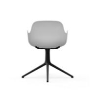 Billede af Normann Copenhagen Form Drejestol m. armlæn SH: 44cm - Hvid/Sort Aluminium