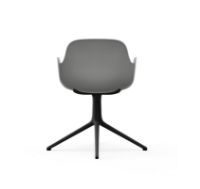Billede af Normann Copenhagen Form Drejestol m. armlæn SH: 44 cm - Grå/Sort Aluminium