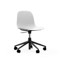 Billede af Normann Copenhagen Form Drejestol m. hjul - Hvid/Sort Aluminium