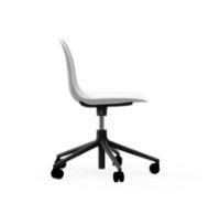 Billede af Normann Copenhagen Form Drejestol m. hjul - Hvid/Sort Aluminium