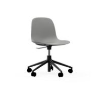 Billede af Normann Copenhagen Form Drejestol m. hjul - Grå/Sort Aluminium