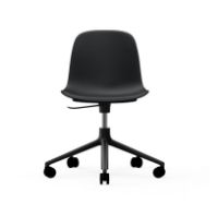 Billede af Normann Copenhagen Form Drejestol m. hjul - Sort/Sort Aluminium