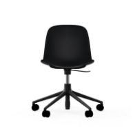 Billede af Normann Copenhagen Form Drejestol m. hjul - Sort/Sort Aluminium