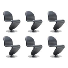 Billede af Verpan System 1-2-3 Dining Chair Standard SH: 47 cm - Camo Sierra Black / Aluminium 6 STK KAMPAGNE