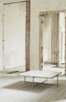 Billede af HANDVÄRK FURNITURE Coffee Table 90 Jubilæumsudgave L: 96 cm - Stainless Steel / White Marble 