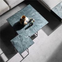 Billede af HANDVÄRK FURNITURE Coffee Table 90 Jubilæumsudgave L: 96 cm - Stainless Steel / Green Marble