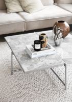 Billede af HANDVÄRK FURNITURE  Coffee Table 90 Jubilæumsudgave L: 96 cm - Stainless Steel / Black Marble