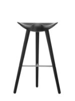 Billede af Audo Copenhagen ML42 Barstool SH: 77 cm - Sortbejdset Bøg/Stål