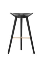 Billede af Audo Copenhagen ML42 Barstool SH: 77 cm - Sortbejdset Bøg/Messing